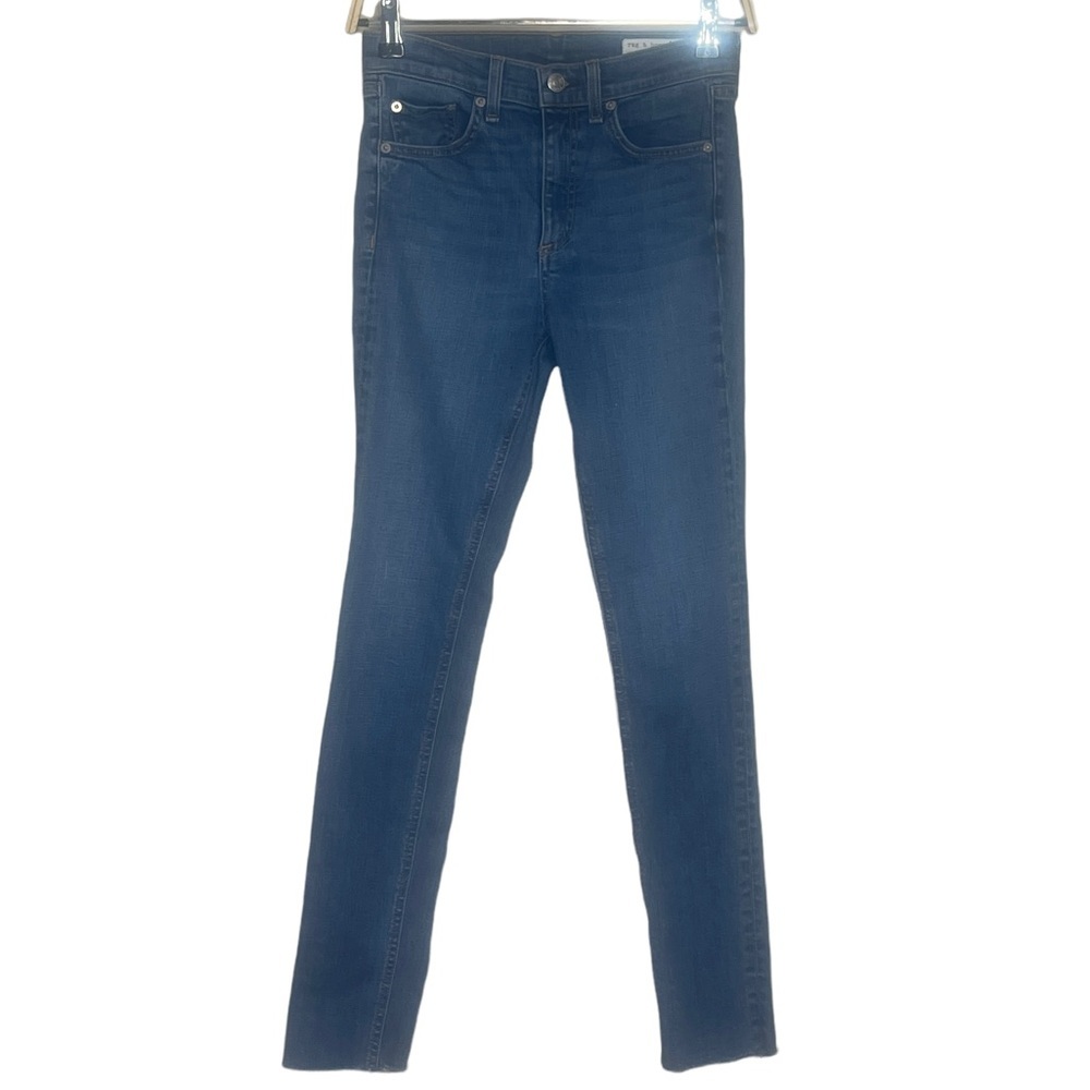 Rag & Bone El Cut Hem High Rise Skinny Size 25 Blue Jeans